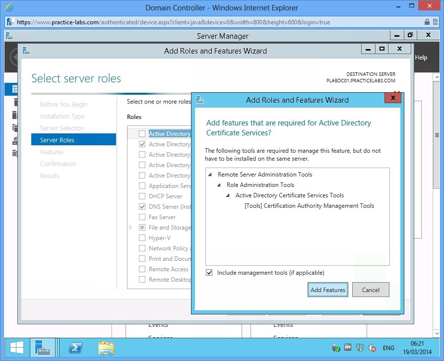 Practice Labs screenshot.